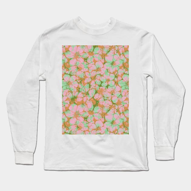 Floral allover Long Sleeve T-Shirt by Remotextiles